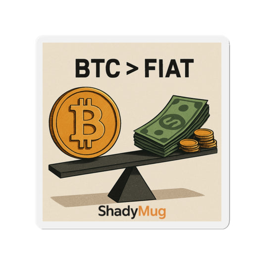 BTC > FIAT Magnet | Bitcoin vs Dollar Fridge Magnet | Crypto Trader Gift | Cryptocurrency Decor