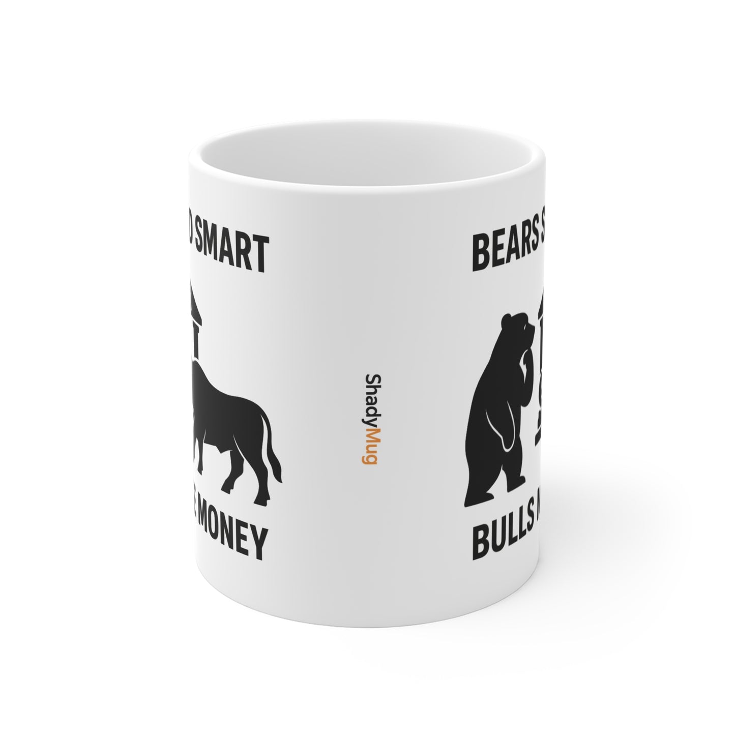 Bulls Make Money Coffee Mug - Funny Bear & Bull Wall Street Gift for Traders, Investors, and Finance Professionals