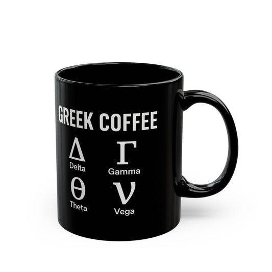 Greek Coffee Mug - Options Trading Mug for Stock Market Enthusiasts - Delta Gamma Theta Vega - Finance Gift for Traders & Investors