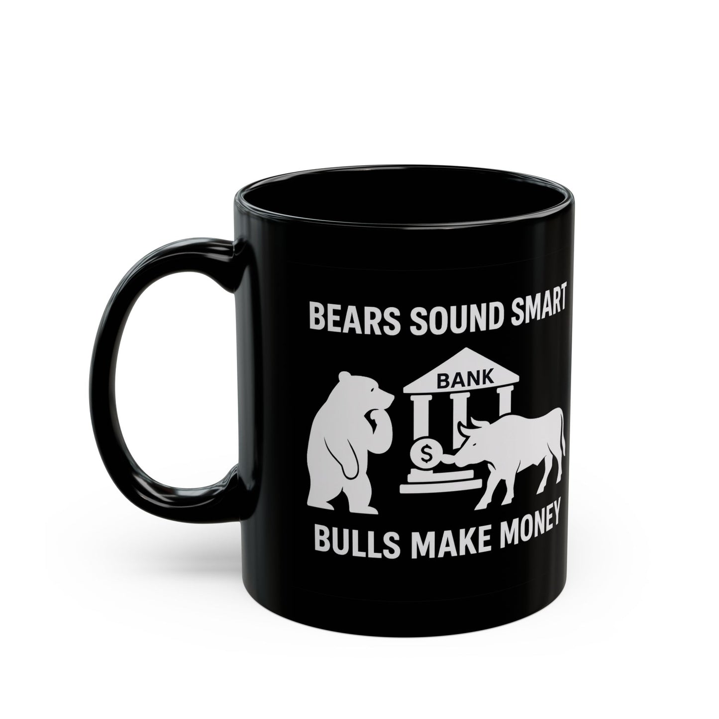 Bulls Make Money Coffee Mug - Funny Bear & Bull Wall Street Gift for Traders, Investors, and Finance Professionals