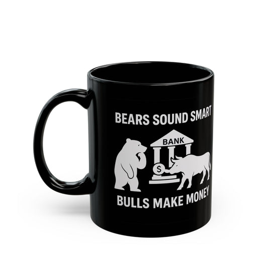 Bulls Make Money Coffee Mug - Funny Bear & Bull Wall Street Gift for Traders, Investors, and Finance Professionals
