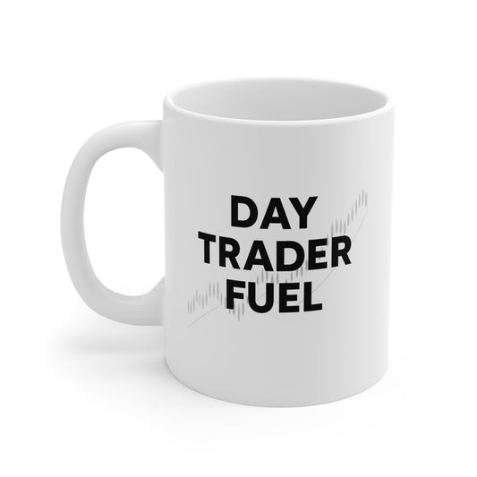 Day Trader Fuel Mug, Stock Market Coffee Cup, Funny Trader Gift, Finance Lover Drinkware, Wall Street Novelty Mug