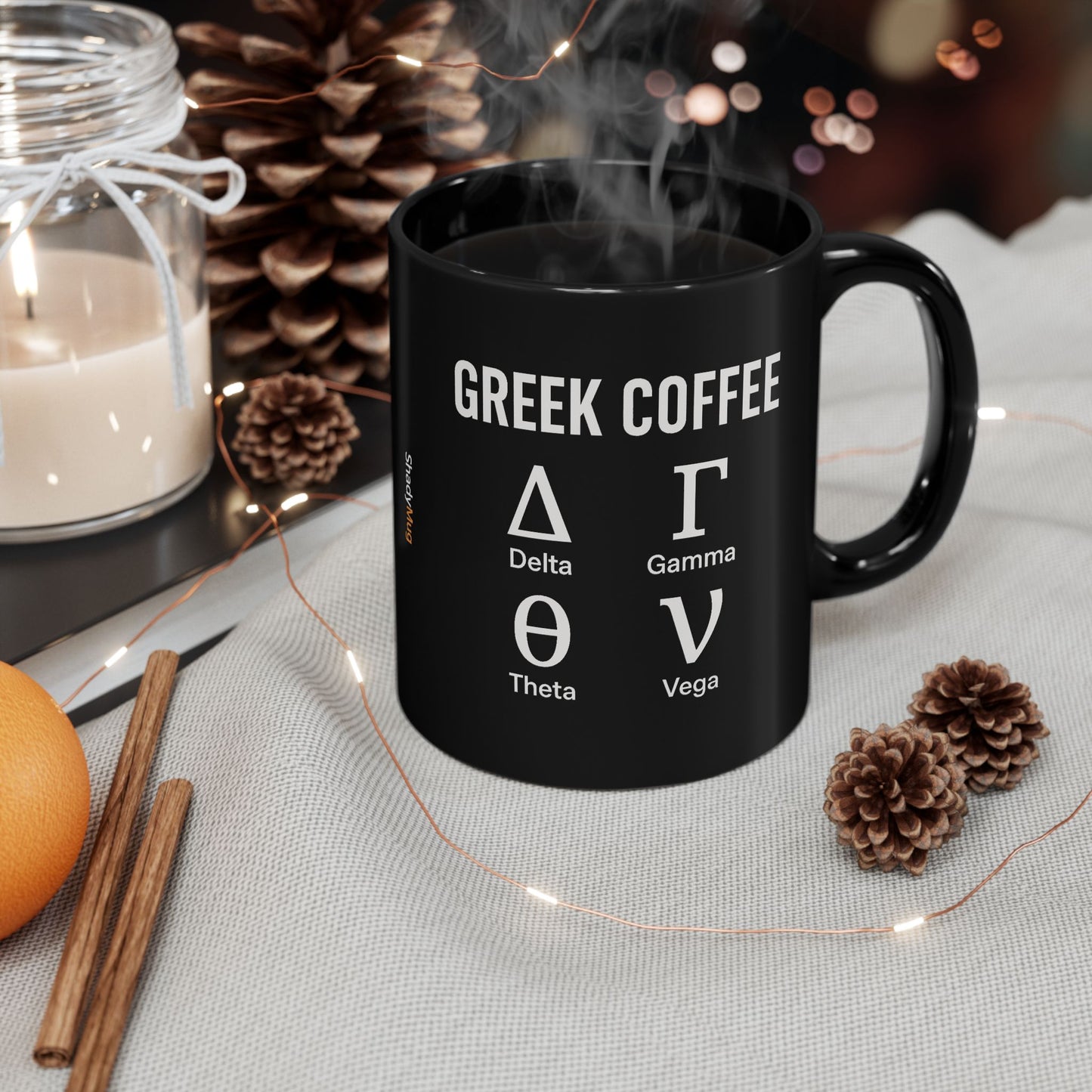 Greek Coffee Mug - Options Trading Mug for Stock Market Enthusiasts - Delta Gamma Theta Vega - Finance Gift for Traders & Investors