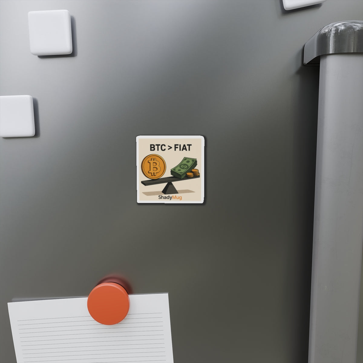 BTC > FIAT Magnet | Bitcoin vs Dollar Fridge Magnet | Crypto Trader Gift | Cryptocurrency Decor