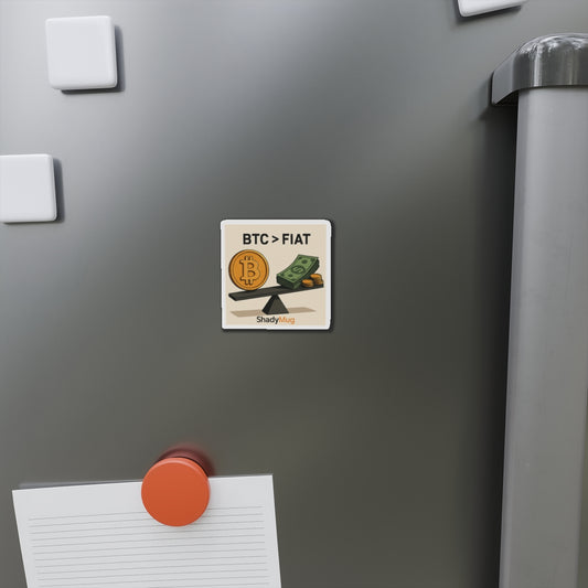 BTC > FIAT Magnet | Bitcoin vs Dollar Fridge Magnet | Crypto Trader Gift | Cryptocurrency Decor