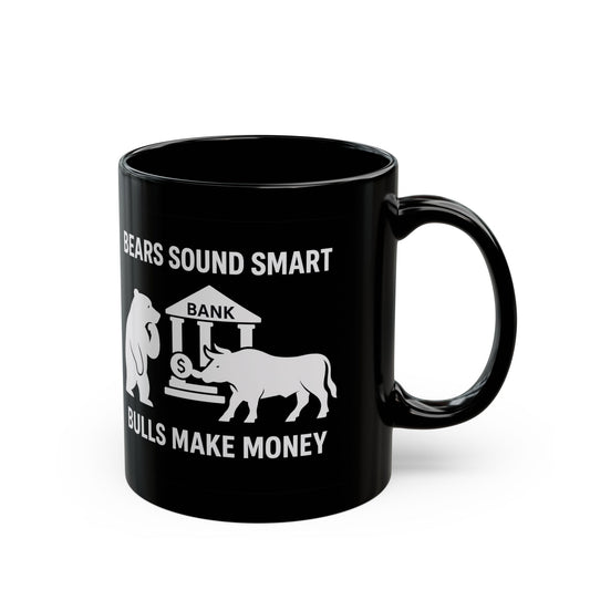 Bulls Make Money Coffee Mug - Funny Bear & Bull Wall Street Gift for Traders, Investors, and Finance Professionals