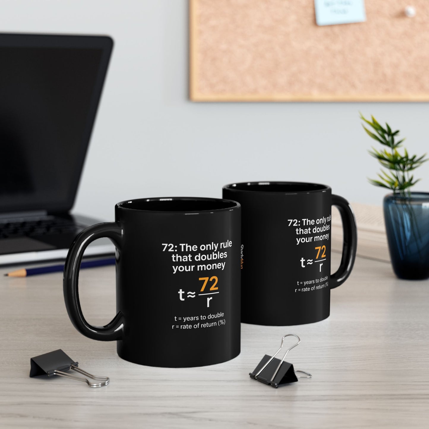 The Rule of 72 Mug – Finance Formula Coffee Cup for Investors, Bankers & Finance Bros