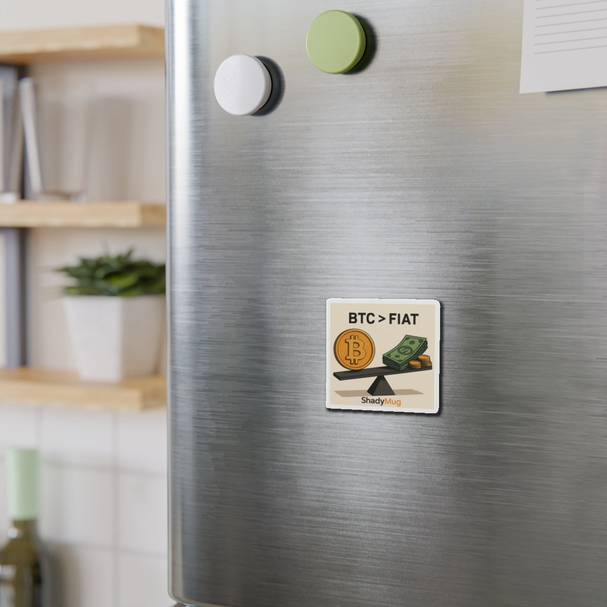 BTC > FIAT Magnet | Bitcoin vs Dollar Fridge Magnet | Crypto Trader Gift | Cryptocurrency Decor