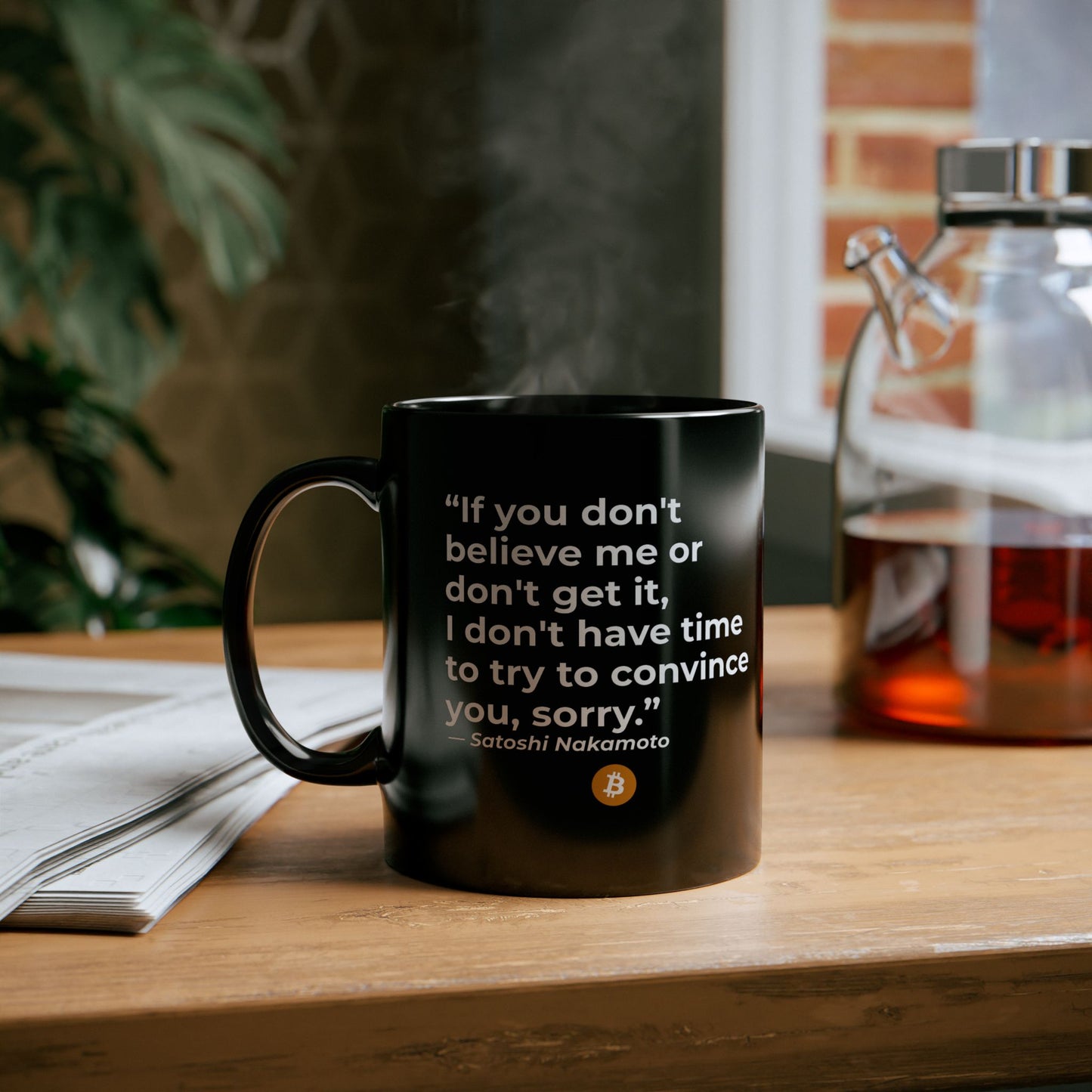 Bitcoin Mug | Satoshi Nakamoto Quote Coffee Cup | Crypto Gift, Blockchain Investor, HODL Trader Mug