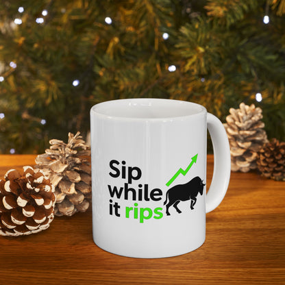 Investing Motivation Mug, Bull and Bear Design, Sip Coffee While Trading, Gift for Investors, Financial Planner, Stock Market Lover, [...]