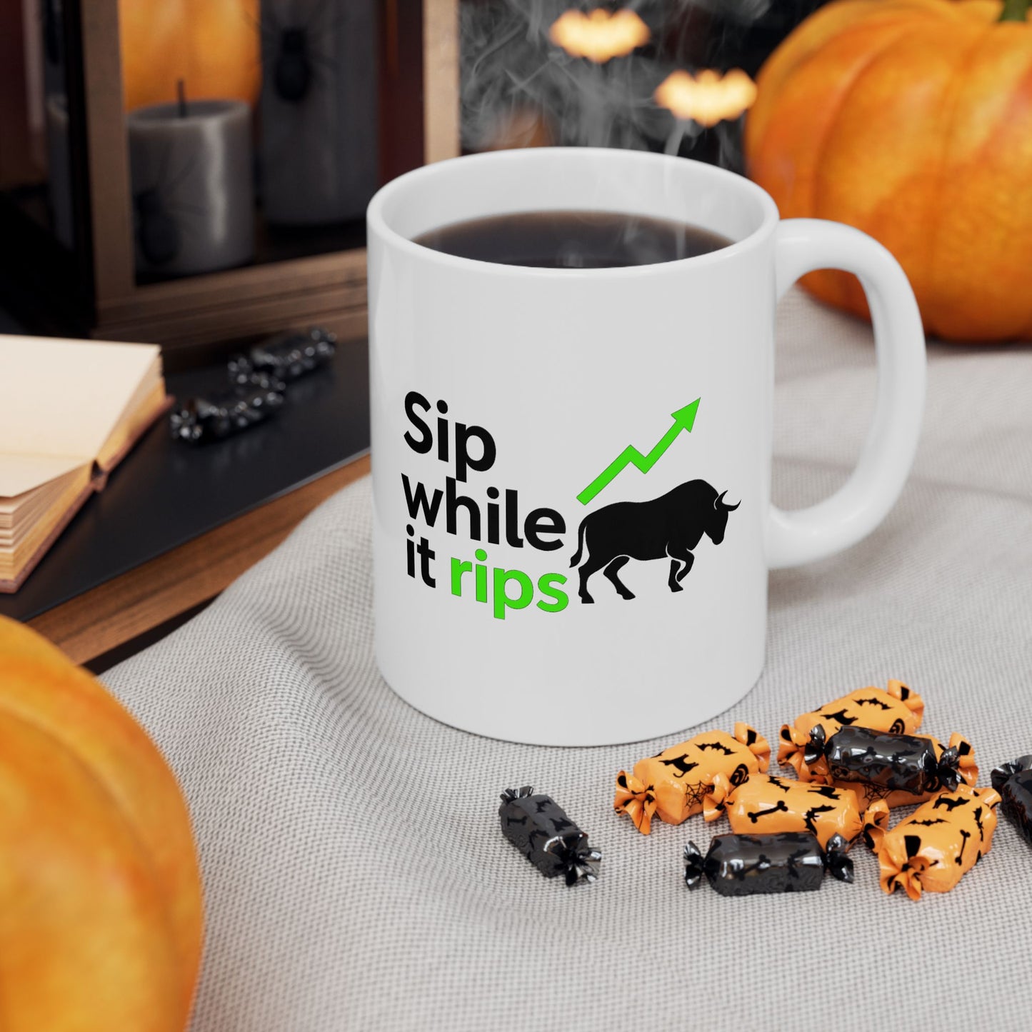 Investing Motivation Mug, Bull and Bear Design, Sip Coffee While Trading, Gift for Investors, Financial Planner, Stock Market Lover, [...]