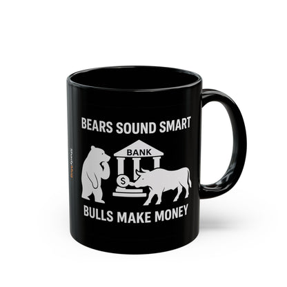 Bulls Make Money Coffee Mug - Funny Bear & Bull Wall Street Gift for Traders, Investors, and Finance Professionals