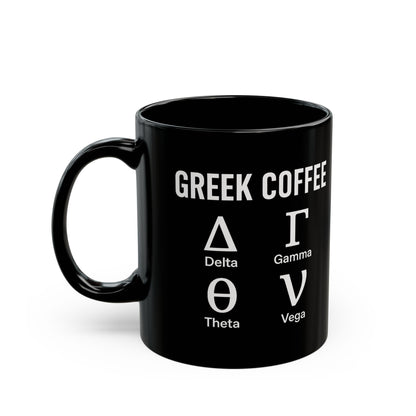 Greek Coffee Mug - Options Trading Mug for Stock Market Enthusiasts - Delta Gamma Theta Vega - Finance Gift for Traders & Investors