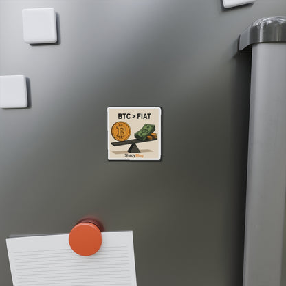 BTC > FIAT Magnet | Bitcoin vs Dollar Fridge Magnet | Crypto Trader Gift | Cryptocurrency Decor
