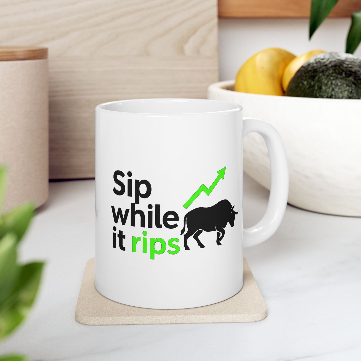 Investing Motivation Mug, Bull and Bear Design, Sip Coffee While Trading, Gift for Investors, Financial Planner, Stock Market Lover, [...]